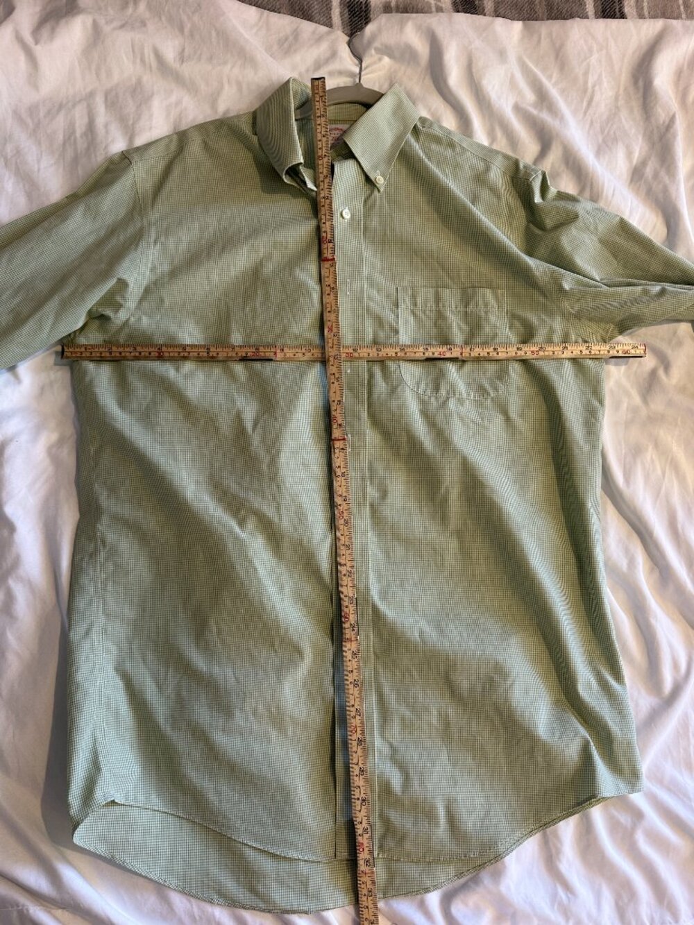 Brooks Brothers Shirt Mens XL Green Button Down Check Non Iron Classic Preppy - Picture 7 of 8